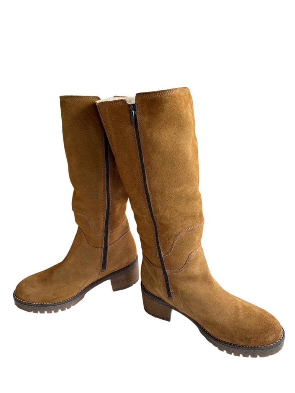 Overland Major Shearling-Lined Waterproof Suede Boots Tan W's 40 - Picture 5 of 14